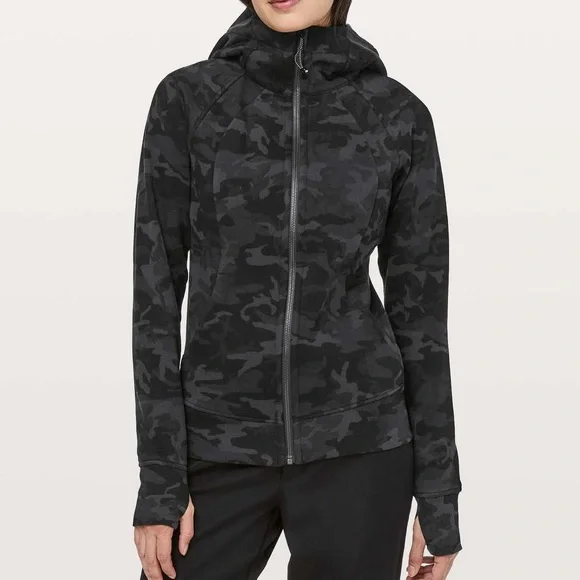 Lululemon Scuba Hoodie *Light Cotton Fleece Incognito Camo Multi Grey Size 6 - Picture 1 of 14